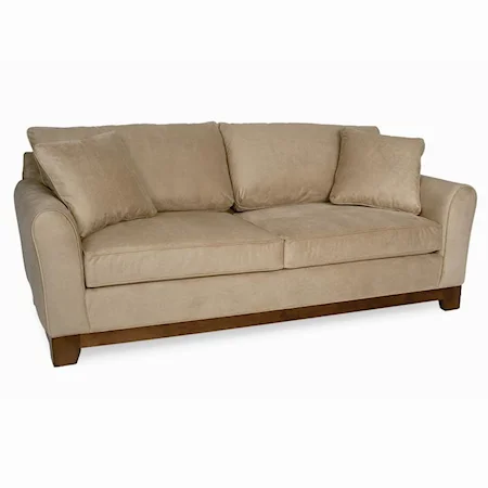 Sofa with Flared Arms and Tapered Wood Feet